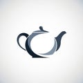 Of a teapot in a minimalist design using shades of dark blue Royalty Free Stock Photo