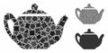 Teapot Mosaic Icon of Irregular Items