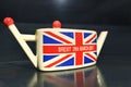 Teapot with national flag of Great Britain celebrating popular vote about exit from European Union Royalty Free Stock Photo