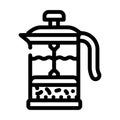 teapot press line icon vector illustration black Royalty Free Stock Photo