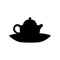 Teapot Silhouette. Black and White Icon Design Elements on Isolated White Background