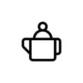 Teapot for Tea Hot Water Outline Icon, Logo, Vector