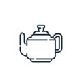 teapot vector icon isolated on white background. Outline, thin line teapot icon for website design and mobile, app development. Royalty Free Stock Photo