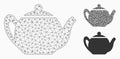 Teapot Vector Mesh Carcass Model and Triangle Mosaic Icon