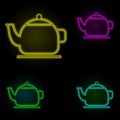 teapot for welding neon color set icon. Simple thin line, outline vector of kitchen icons for ui and ux, website or mobile