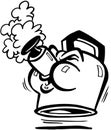 Teapot whistling cartoon Vector Clipart