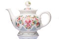 Teapot white porcelain with patterns for drinks