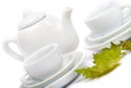 Teapot and white teacup Royalty Free Stock Photo