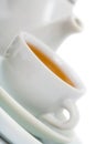 Teapot and white teacup Royalty Free Stock Photo