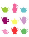 Teapots. A set of silhouettes.