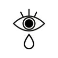 Tear cry eye icon. Vector illustration. EPS 10. Royalty Free Stock Photo