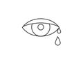 Tear, cry eye icon. Vector illustration, flat. Royalty Free Stock Photo