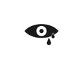 Tear, cry eye icon. Vector illustration, flat