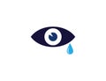 Tear, cry eye icon. Vector illustration, flat. Royalty Free Stock Photo