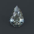 Tear drop shaped diamond isolated Royalty Free Stock Photo