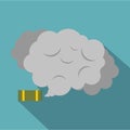 Tear gas canister icon, flat style