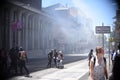 Tear Gas Over Berkeley Royalty Free Stock Photo