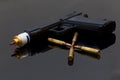 Tear gas pistol and rifle bullets Royalty Free Stock Photo