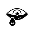 Black solid icon for Tear, teardrop and eyewater Royalty Free Stock Photo