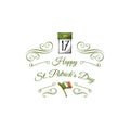 Tear-off calendar with the date 17 March to St. Patrick s Day. Vector illustration.