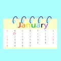 Tear-off Calendar Template. Month January 2024. Vector Illustration.
