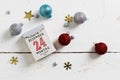 Tear-off calendar with 24th of december 2018 in German on top Royalty Free Stock Photo