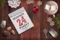 Tear-off calendar with 24th of december 2018 on top Royalty Free Stock Photo