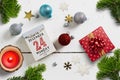 Tear-off calendar with 24th of december 2018 in German on top Royalty Free Stock Photo