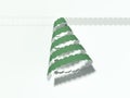 Tear-off tape in shape of christmass tree. 3d rendering