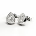 Tear Shape Stone Cufflinks In White Platinum - Daz3d Style