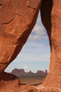 Teardrop arch to Monument valley Royalty Free Stock Photo