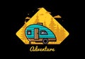 Teardrop camper vintage illustration design