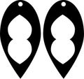 Teardrop Earring jpg image with svg vector cut file for cricut and silhouette