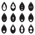 Teardrop earrings icon on white background. flat style. earrings template icon for your web site design, logo, app, UI. laser cut