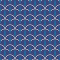 Teardrop ethnic indigo dabu print seamless pattern Royalty Free Stock Photo