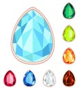 teardrop gemstone set