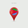 Teardrop map marker with flag of Eritrea. 3D vector illustration Royalty Free Stock Photo