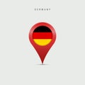 Teardrop map marker with flag of Germany. Vector illustration Royalty Free Stock Photo