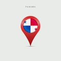 Teardrop map marker with flag of Panama. Vector illustration Royalty Free Stock Photo