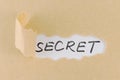 Teared paper with secret text Royalty Free Stock Photo