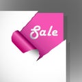 Teared pink paper with text. Royalty Free Stock Photo