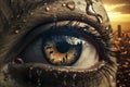 Tearful Eye - Detail of Human Eye Shedding Tears