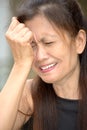 Tearful Minority Female Senior Grandmother