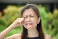 Tearful Old Asian Female Senior
