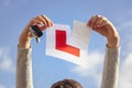 Tearing up L plate after passing driving test