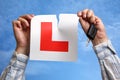 Tearing Up L Plate After Passing Driving Test