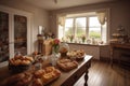 tearoom, with selection of artisan breads and pastries for guests to enjoy