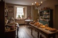 tearoom, with selection of artisan breads and pastries for guests to enjoy