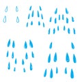 Tears drops. Sorrow weeping cry streams, tear blob or sweat drop. Stream of crying wet eyes tears or rain droplets splash shape. Royalty Free Stock Photo