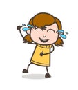 Tears of Joy - Cute Cartoon Girl Illustration Royalty Free Stock Photo